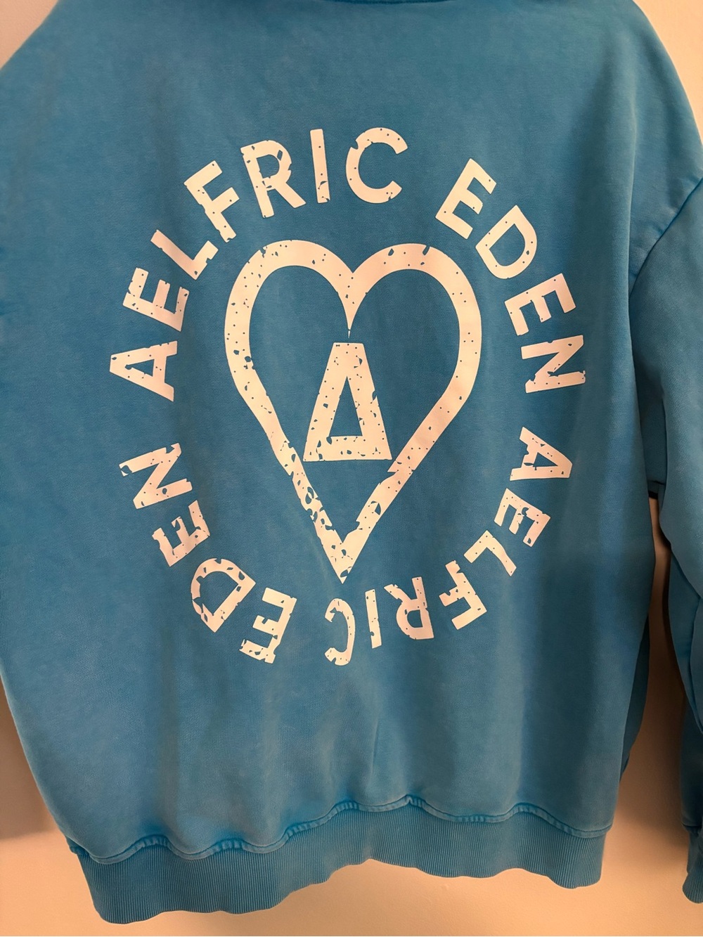 Aelfric Eden Turquoise Crewneck Sweatshirt with White Heart Graphic